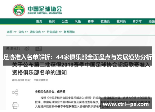 足协准入名单解析:44家俱乐部全面盘点与发展趋势分析 足协准入名单解析:44家俱乐部全面盘点与发展趋势分析