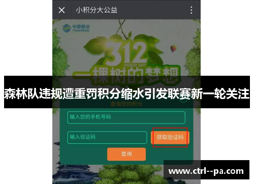 森林队违规遭重罚积分缩水引发联赛新一轮关注 森林队违规遭重罚积分缩水引发联赛新一轮关注